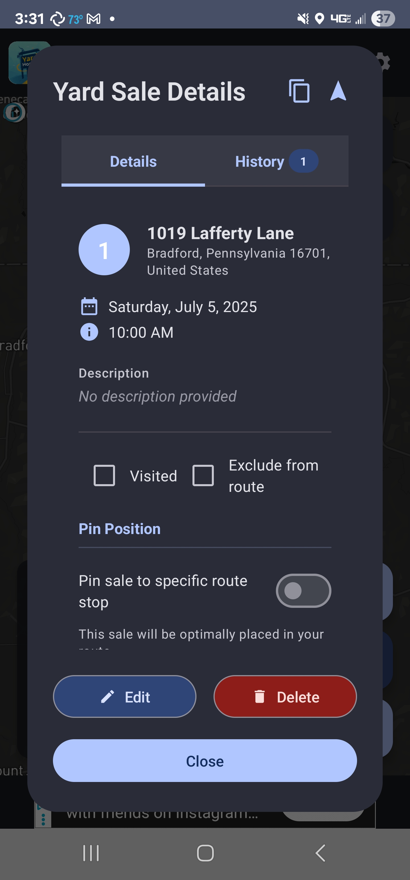 YardHopper Screenshot - Map View
