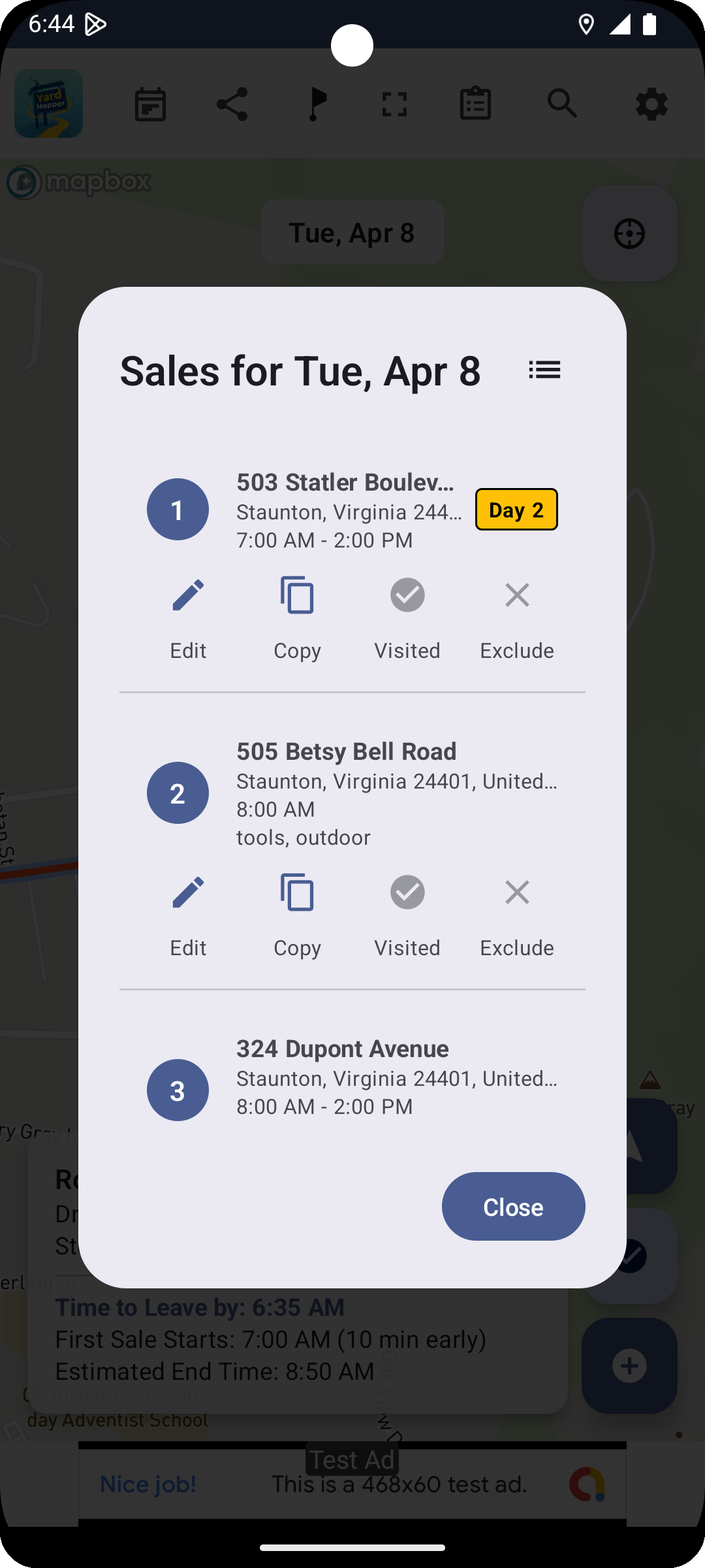 YardHopper Screenshot - Navigation
