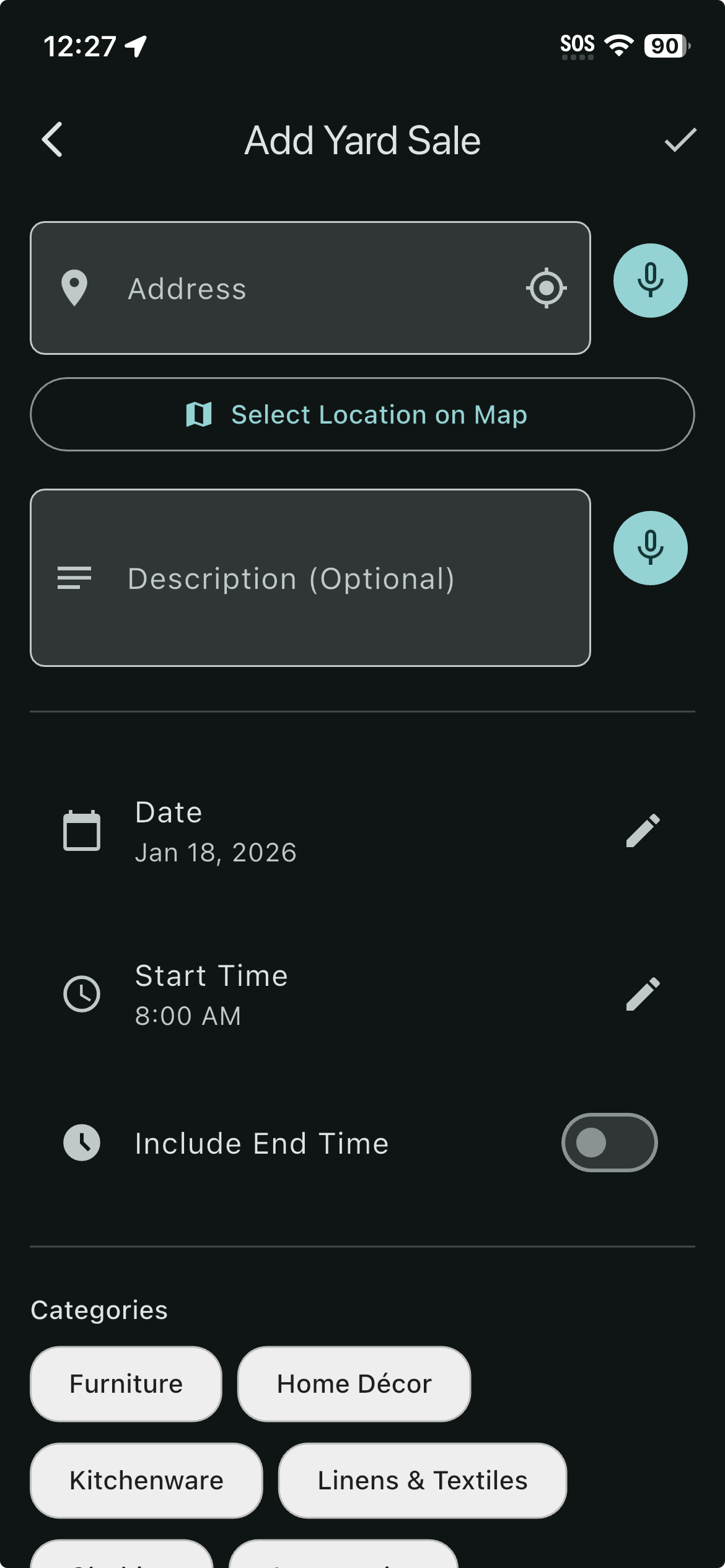YardHopper Screenshot - Add Sale