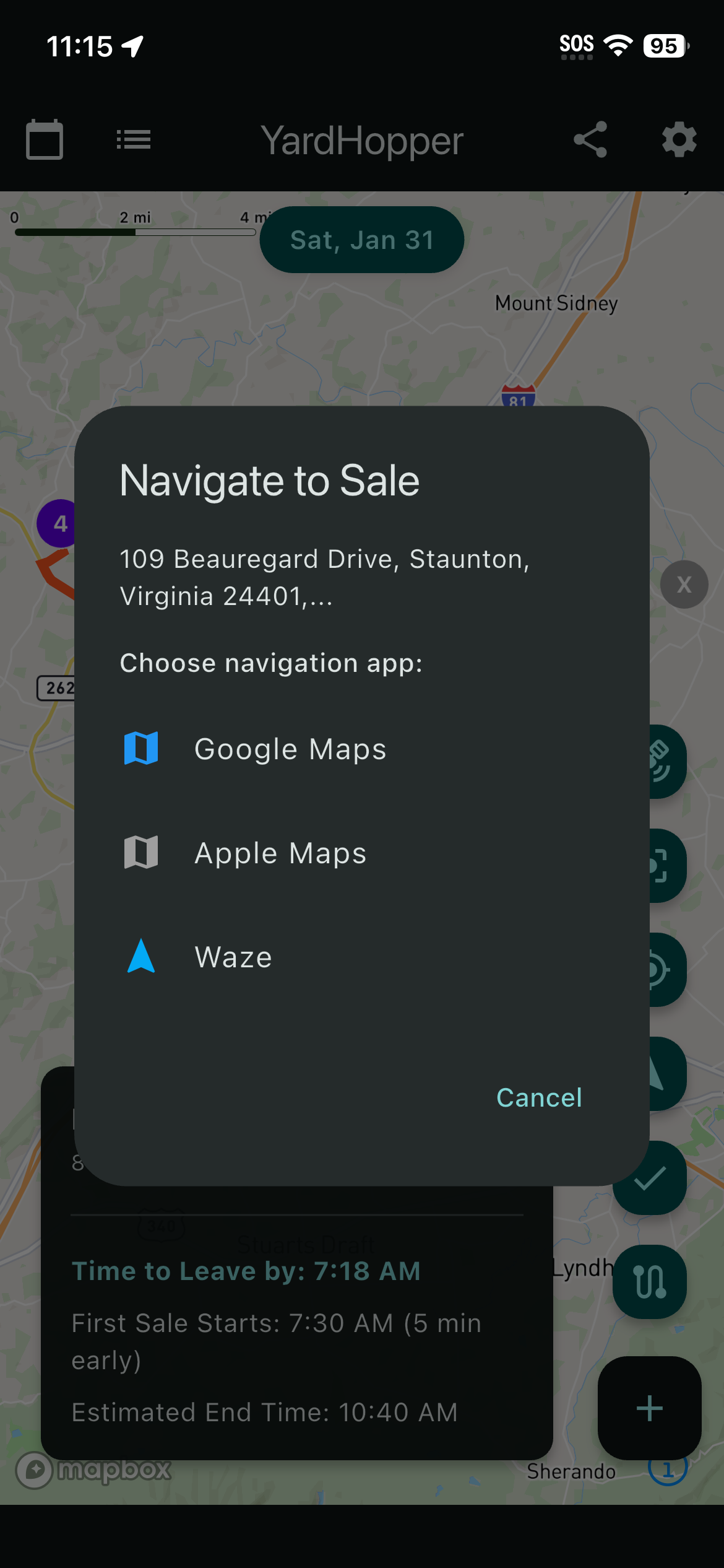 YardHopper Screenshot - Navigation